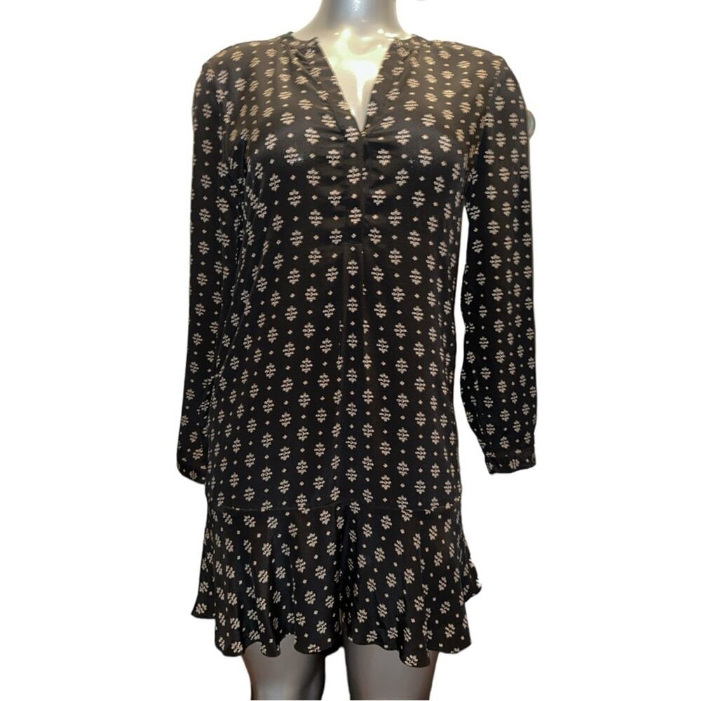 JOIE Elroya 100% Silk Long Sleeve Shirt Dress Size S.